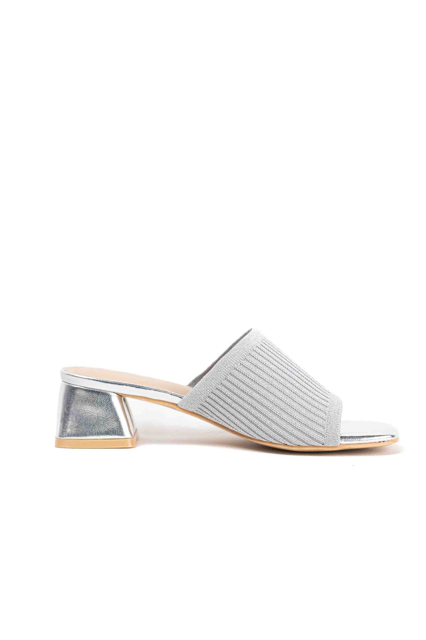 Sandalias doradas mules mujer con tacòn bajo con pala elàstica