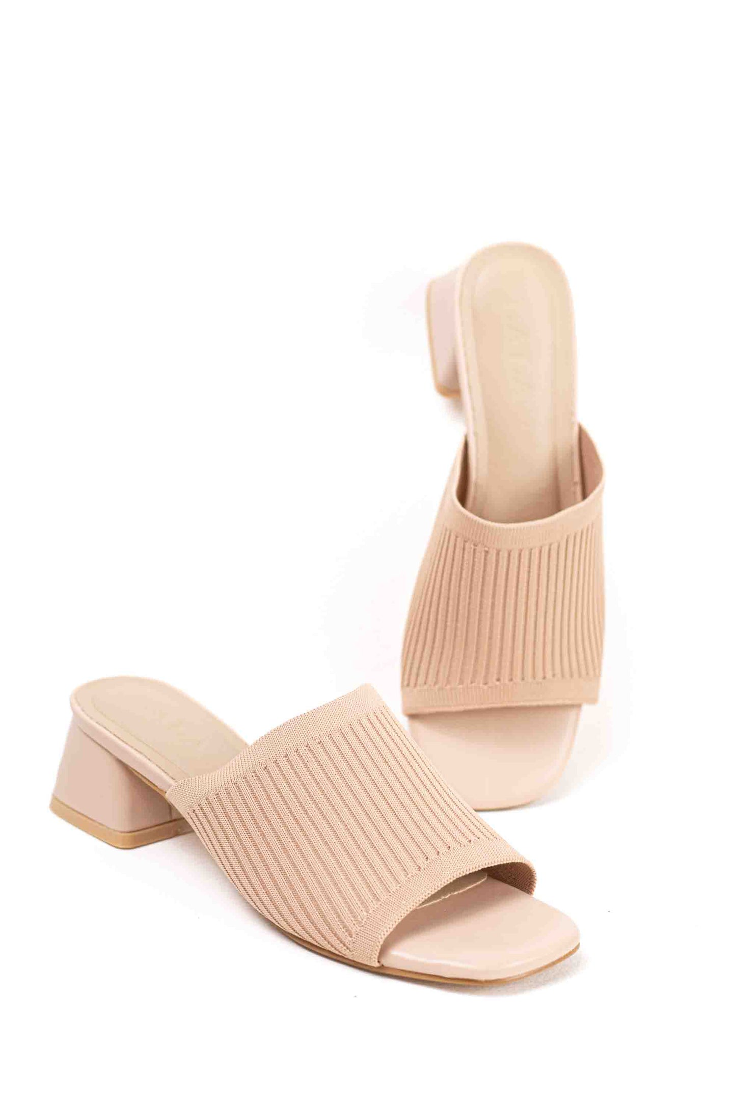 Sandalias doradas mules mujer con tacòn bajo con pala elàstica