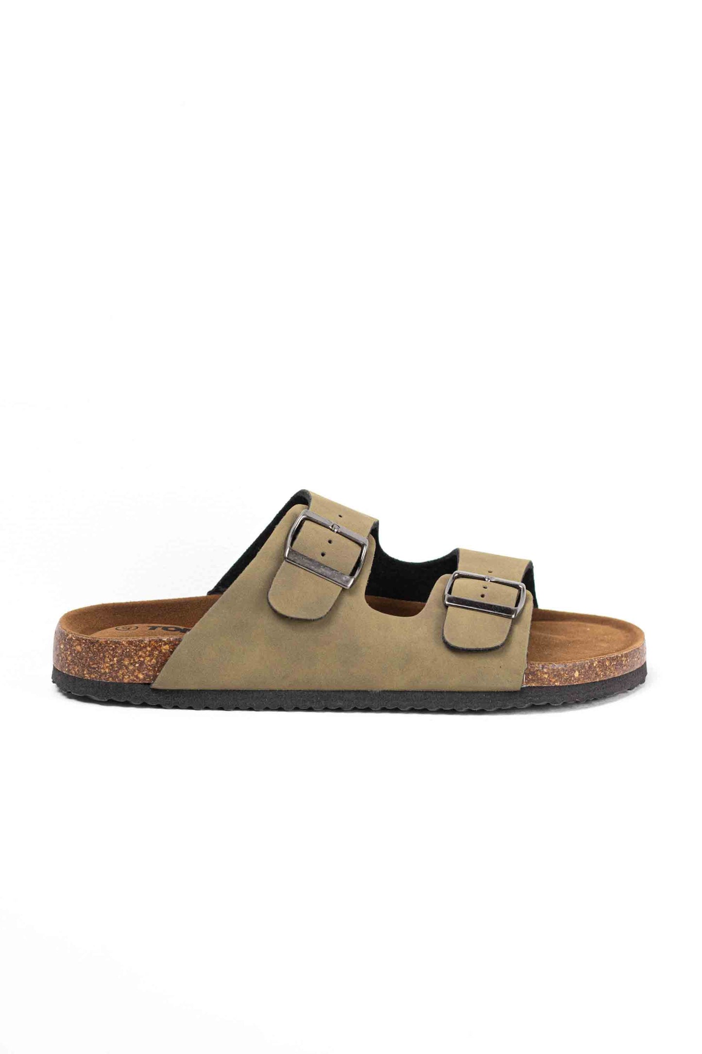 Sandalias doble hebilla para hombre con plantilla de corcho