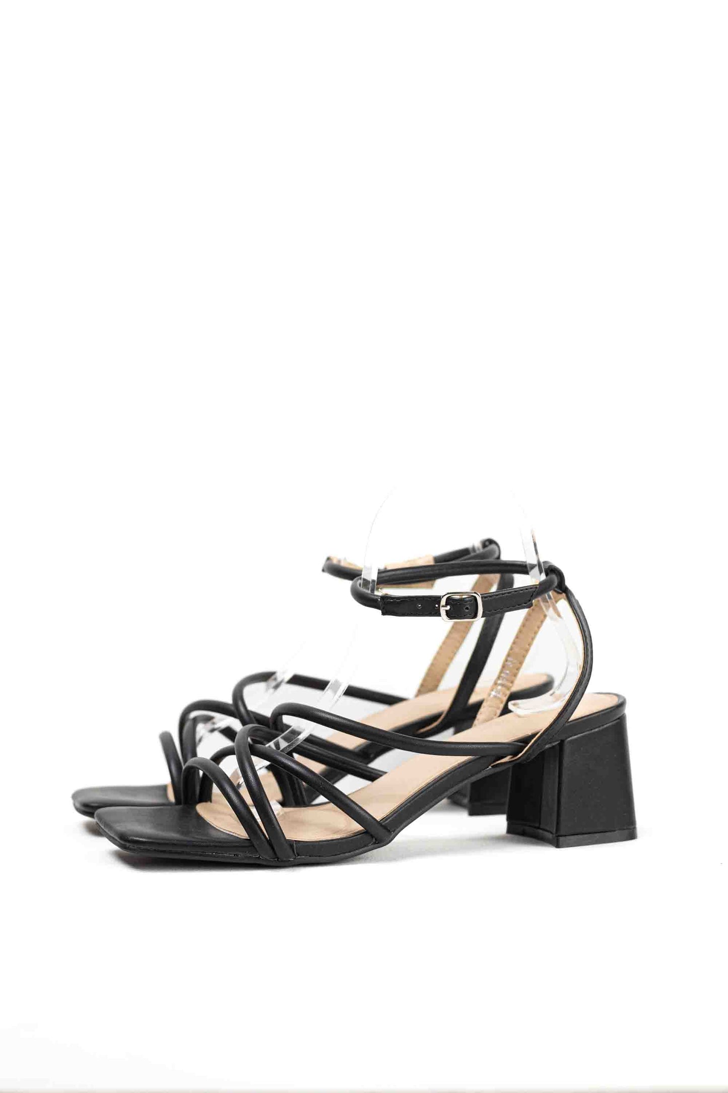 Sandalias doradas de tacòn para vestir con tiras cruzadas