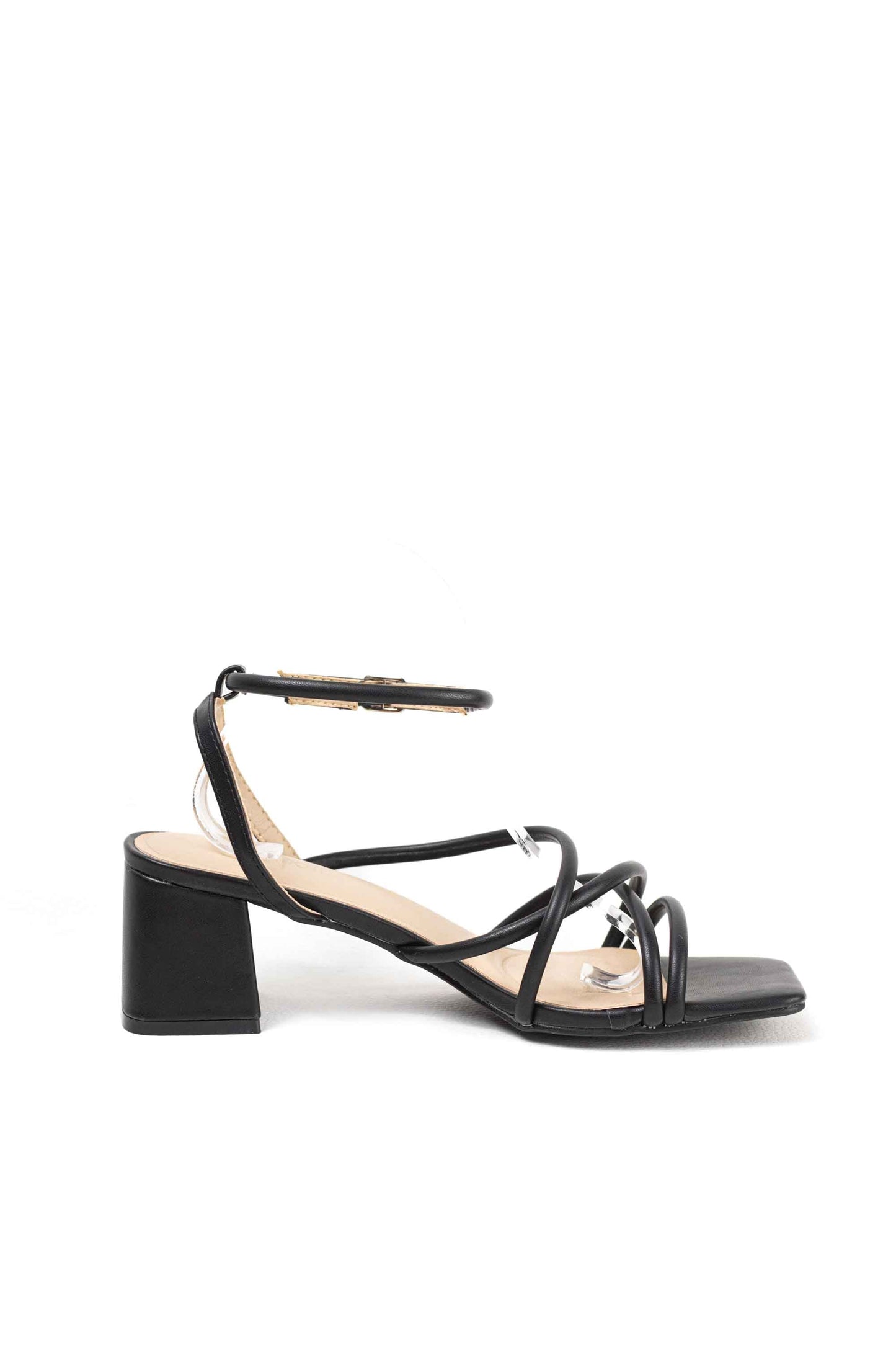 Sandalias doradas de tacòn para vestir con tiras cruzadas