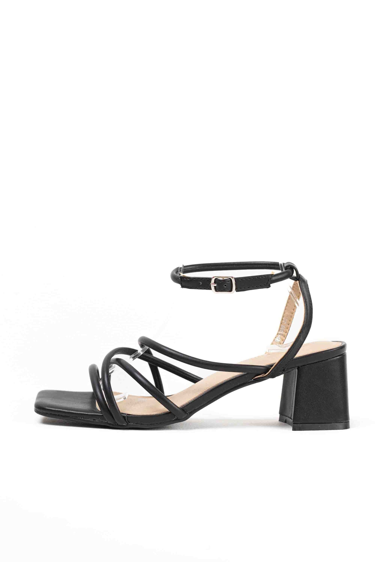 Sandalias doradas de tacòn para vestir con tiras cruzadas