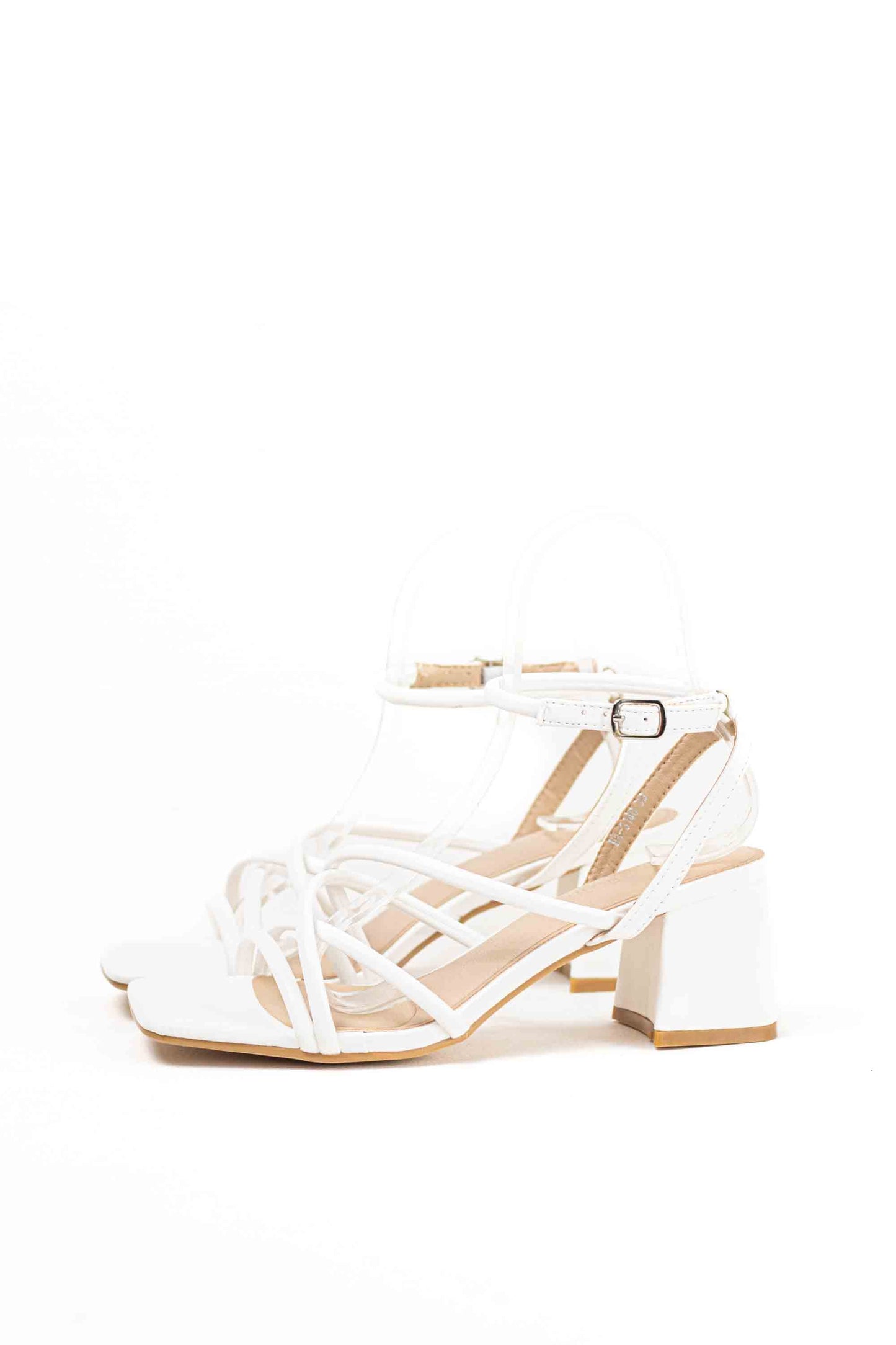 Sandalias doradas de tacòn para vestir con tiras cruzadas