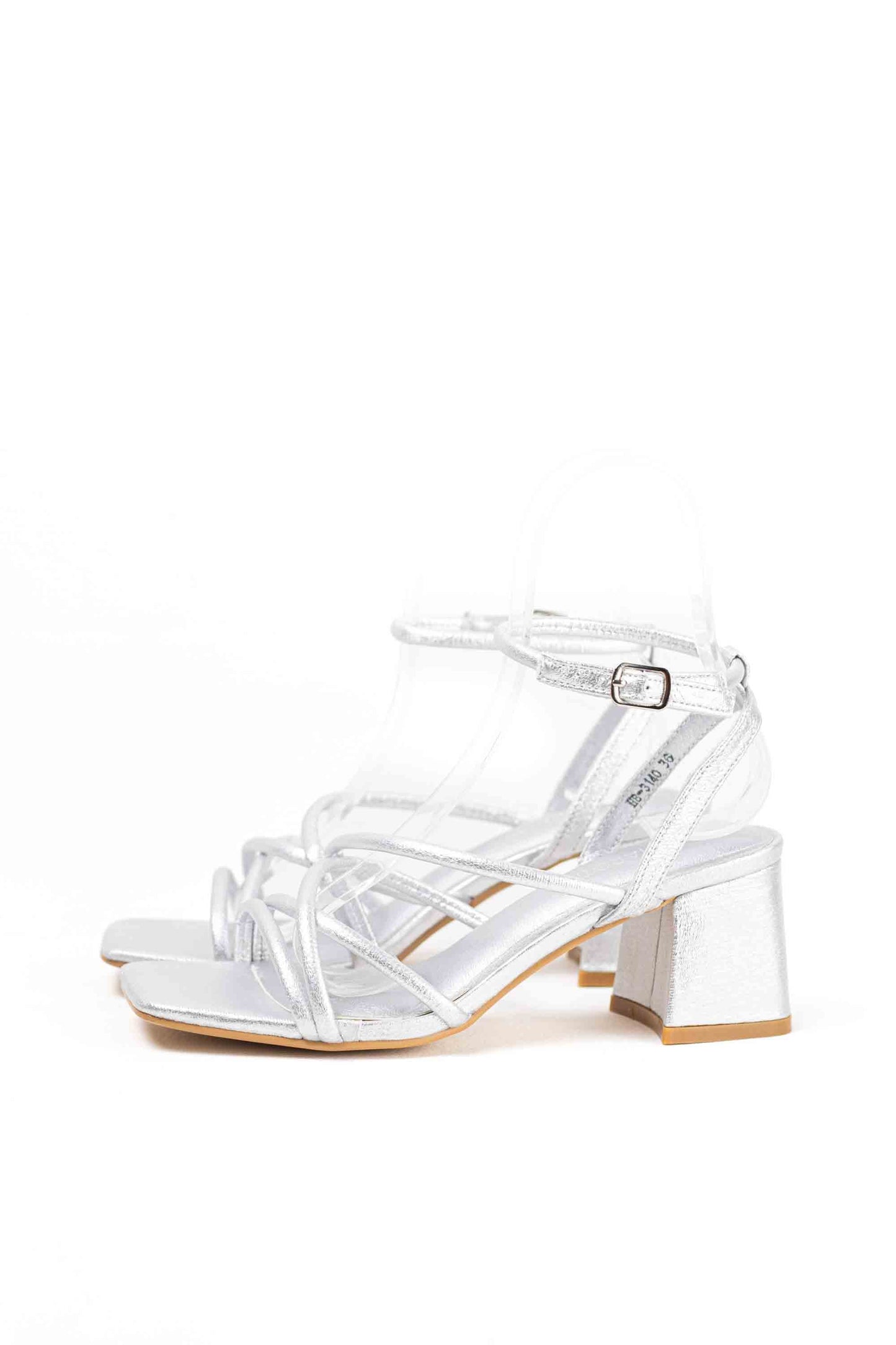 Sandalias doradas de tacòn para vestir con tiras cruzadas