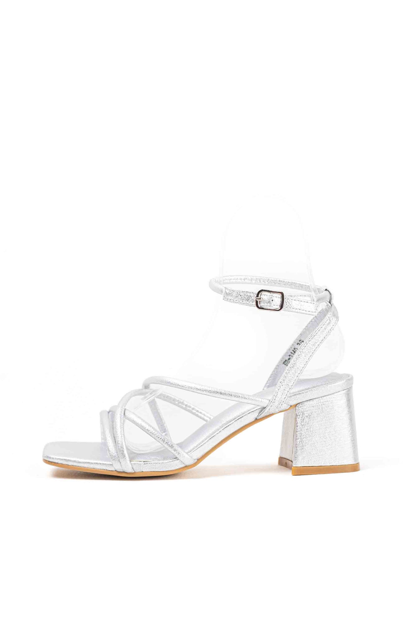 Sandalias doradas de tacòn para vestir con tiras cruzadas