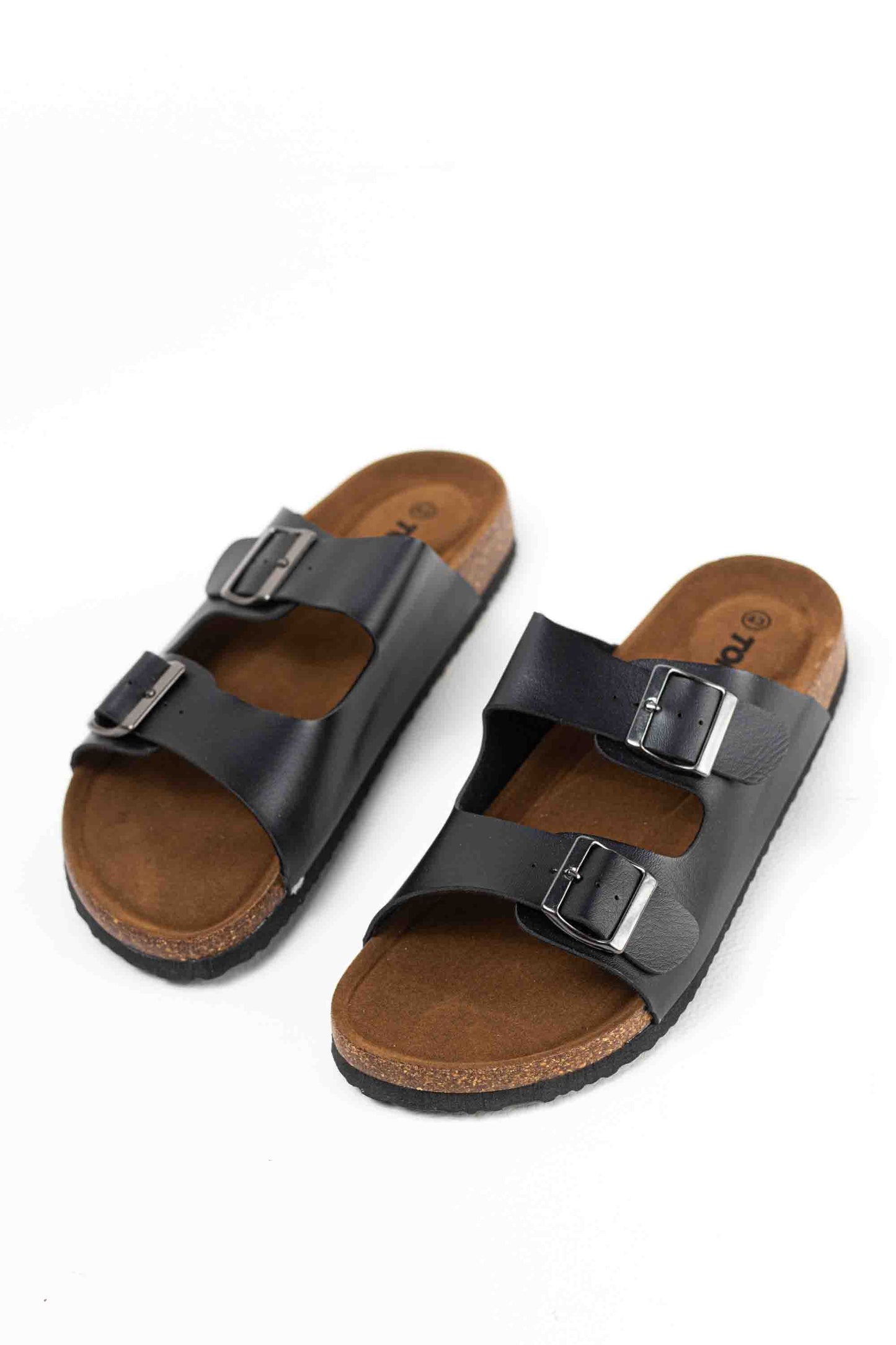 Sandalias doble hebilla para hombre con plantilla de corcho