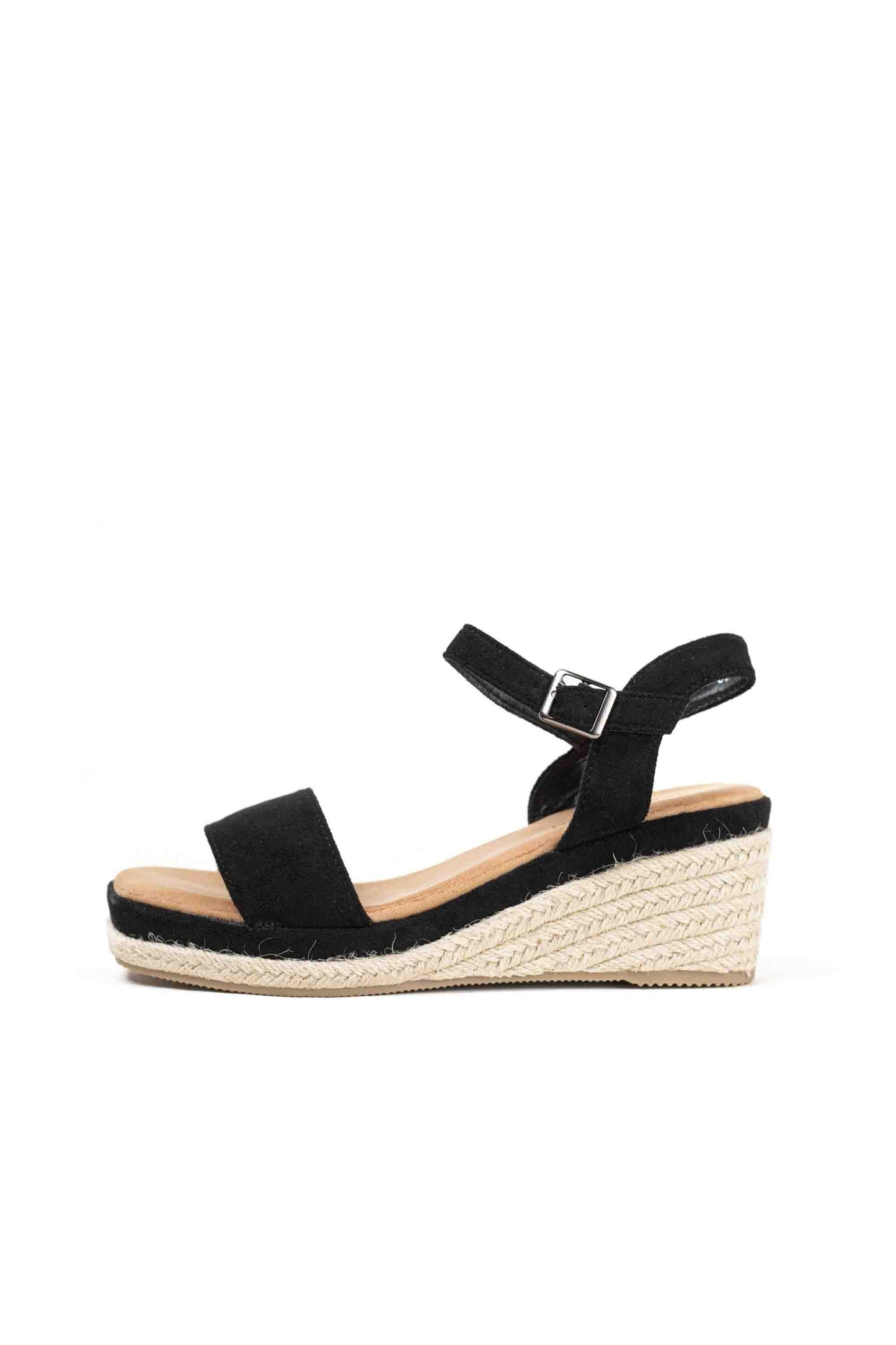 Sandalias doradas mujer cuña mediana de espartos con plataforma