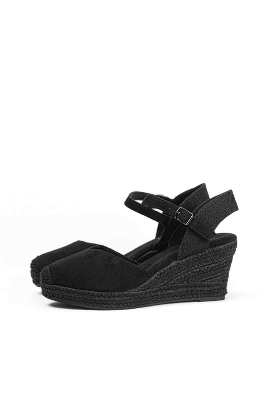 alpargatas doradas mujer cuna alta de espratos con plataforma plantilla almhoadilla color Negro talla 36