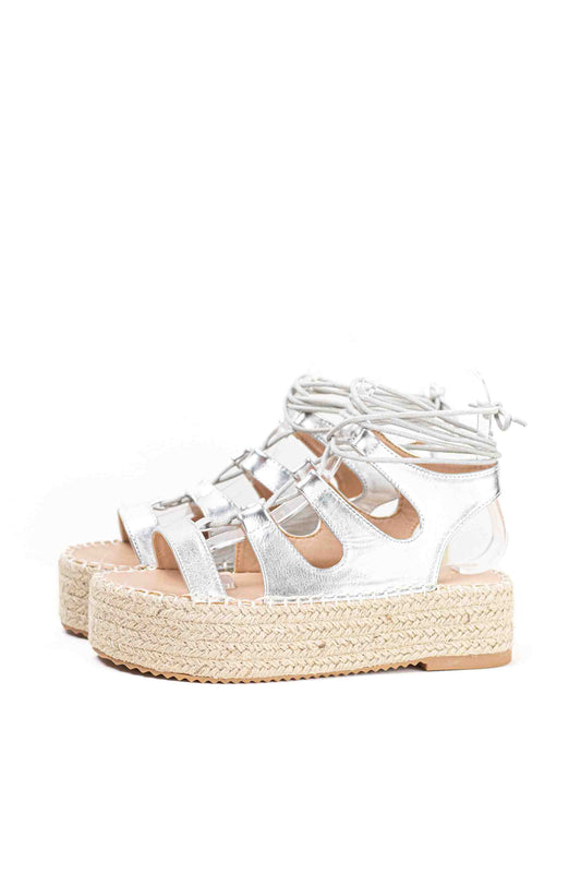 Sandalias romanas plataforma mujer con cordones