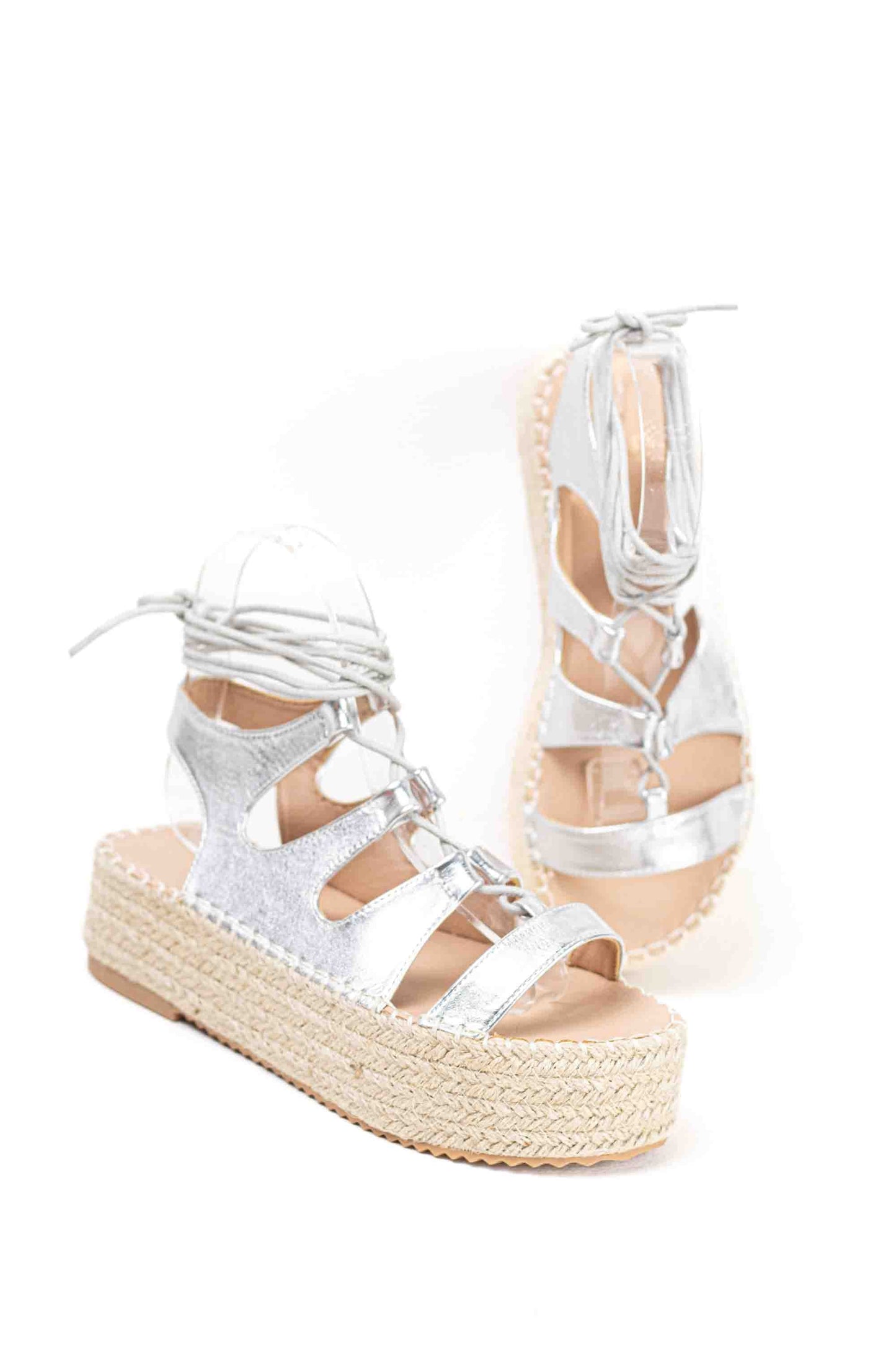 Sandalias romanas plataforma mujer con cordones