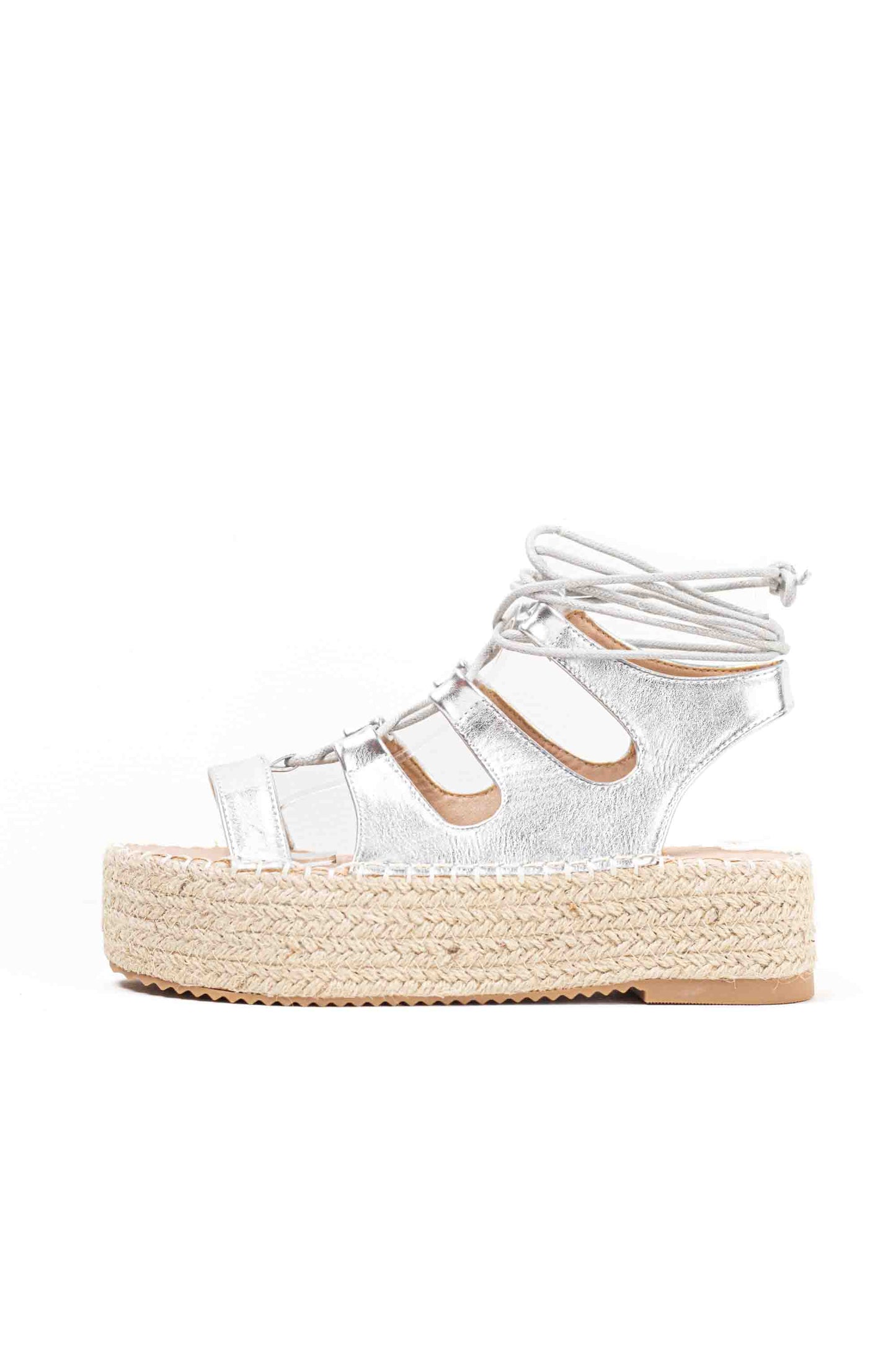 Sandalias romanas plataforma mujer con cordones