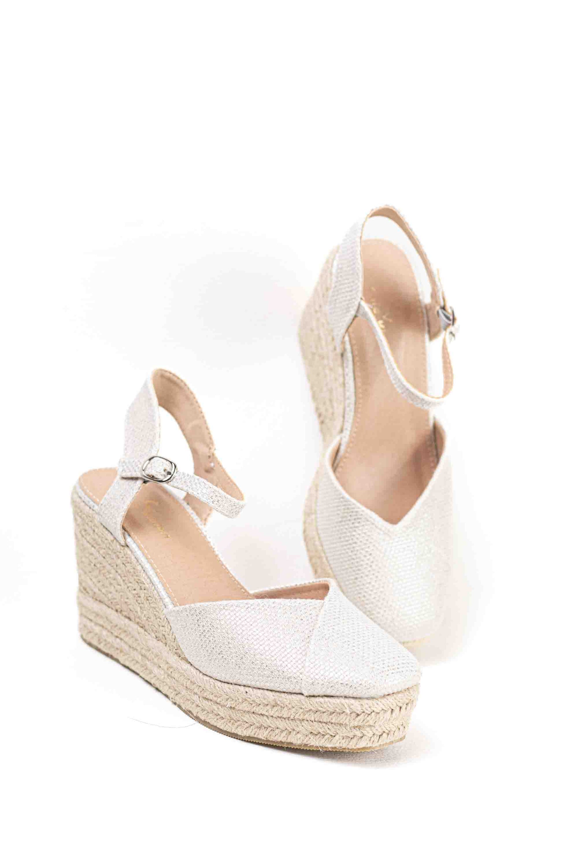 alpargatas cunas espartos altas mujer con plataforma super ligeras color Beige talla 36