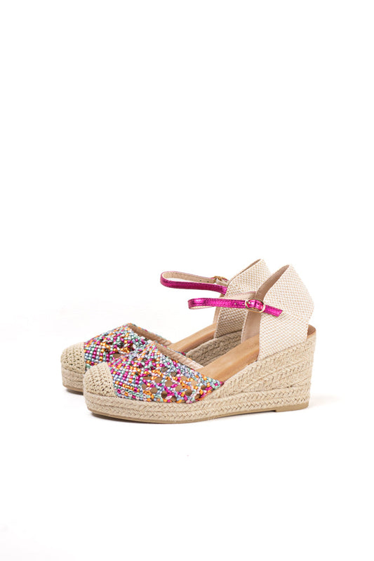 alpargatas cunas altas de espartos para mujer con plataforma y plantilla acolchada color Multicolor talla 37