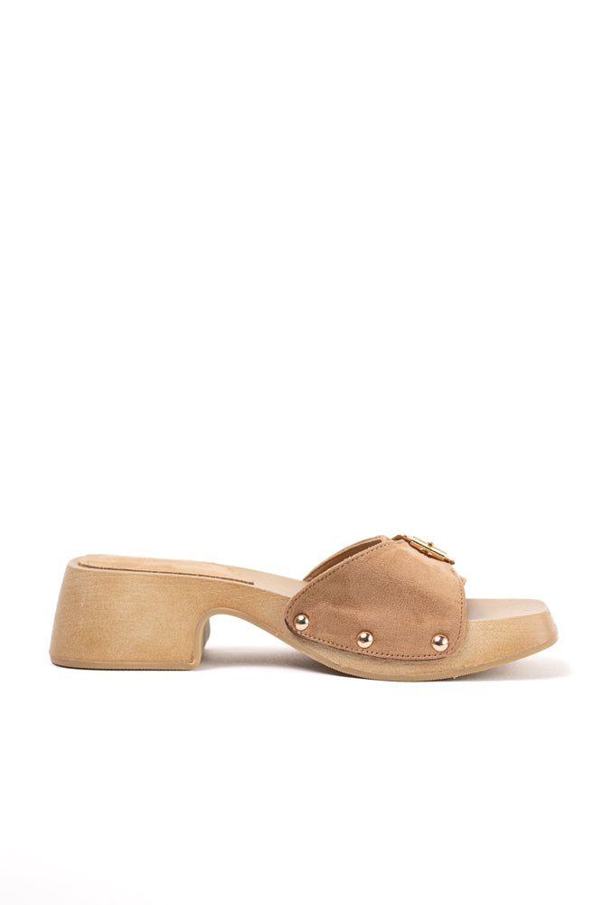 Sandalias zuecos mujer con tacón bajo y plataforma