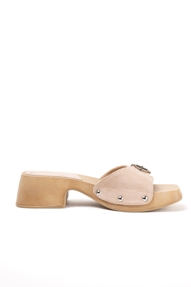 Sandalias zuecos mujer con tacón bajo y plataforma