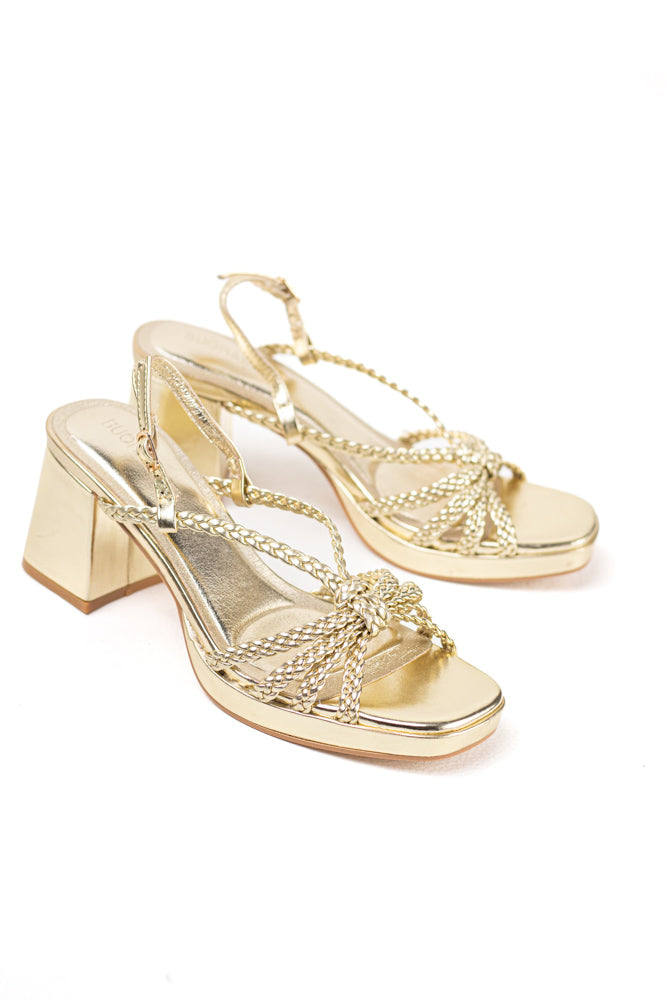 Sandalias para vestir mujer con tacón bajo y plataforma con plantilla acolchada