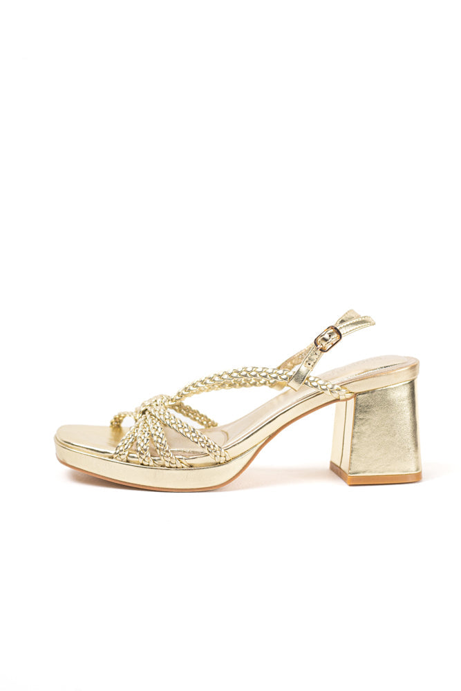 Sandalias para vestir mujer con tacón bajo y plataforma con plantilla acolchada