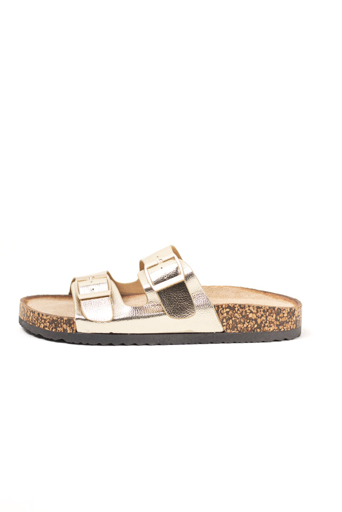 Sandalias doble hebillas mujer con suela flexible y plantilla acolchada