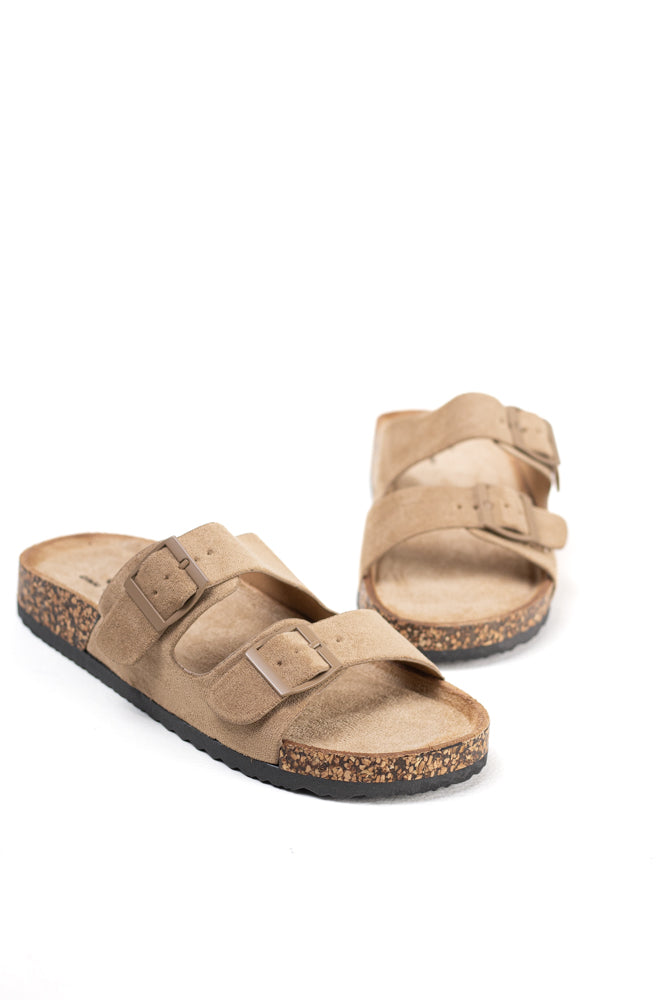 Sandalias doble hebillas mujer con suela flexible y plantilla acolchada