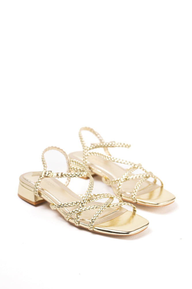 Sandalias para vestir mujer trenzadas con suela plana y plantilla acolchada