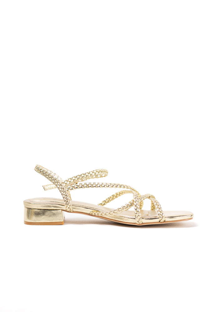 Sandalias para vestir mujer trenzadas con suela plana y plantilla acolchada