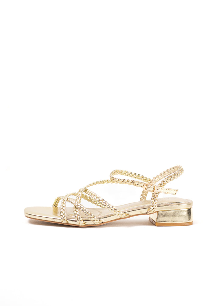 Sandalias para vestir mujer trenzadas con suela plana y plantilla acolchada