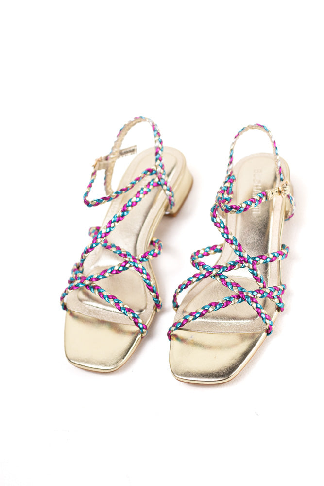 Sandalias para vestir mujer trenzadas con suela plana y plantilla acolchada