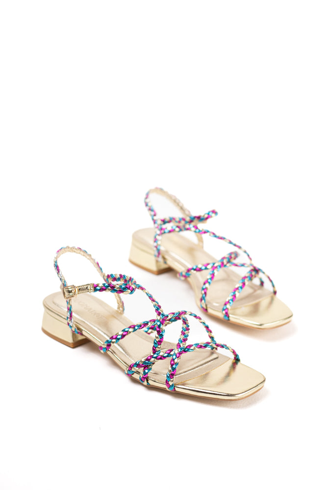 Sandalias para vestir mujer trenzadas con suela plana y plantilla acolchada