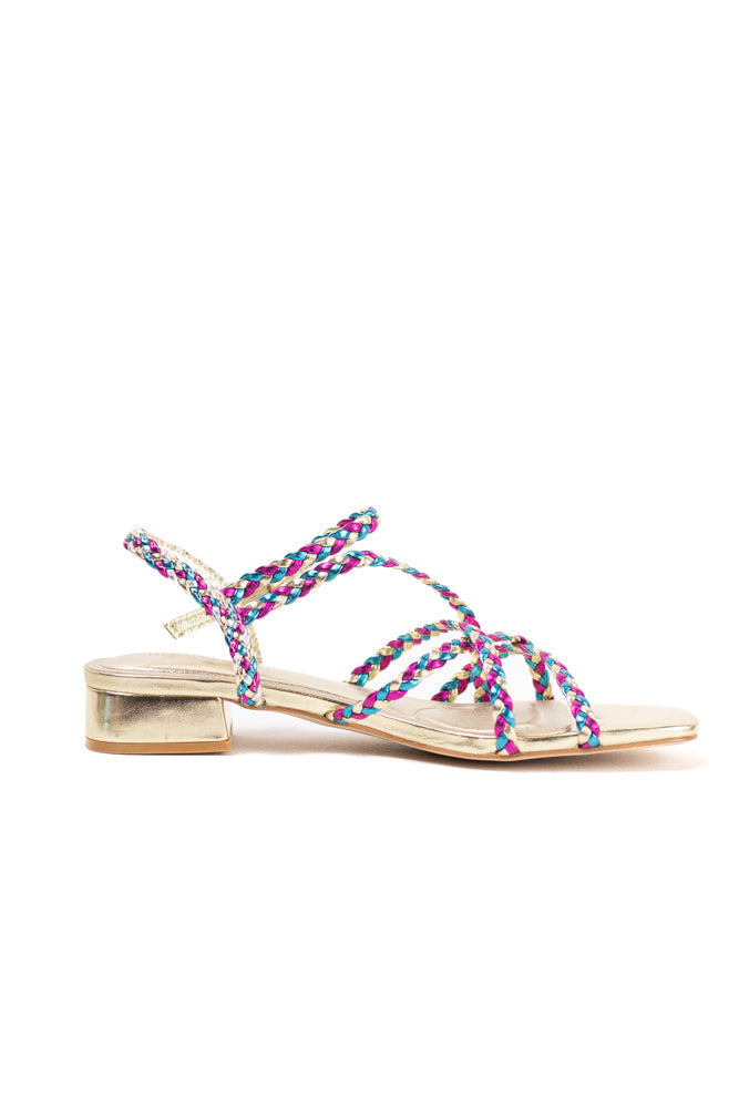 Sandalias para vestir mujer trenzadas con suela plana y plantilla acolchada