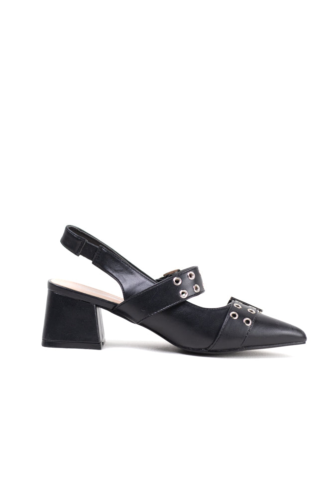 Zapatos de tacón con detalle de hebilla metálica