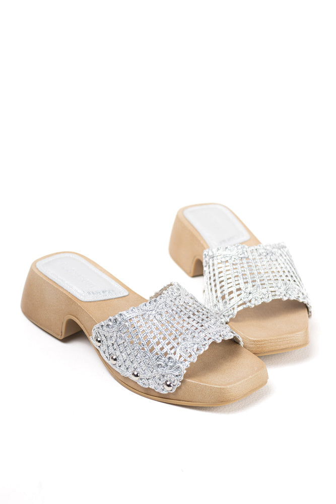 Sandalias zuecos para mujer con tacón bajo y plataforma