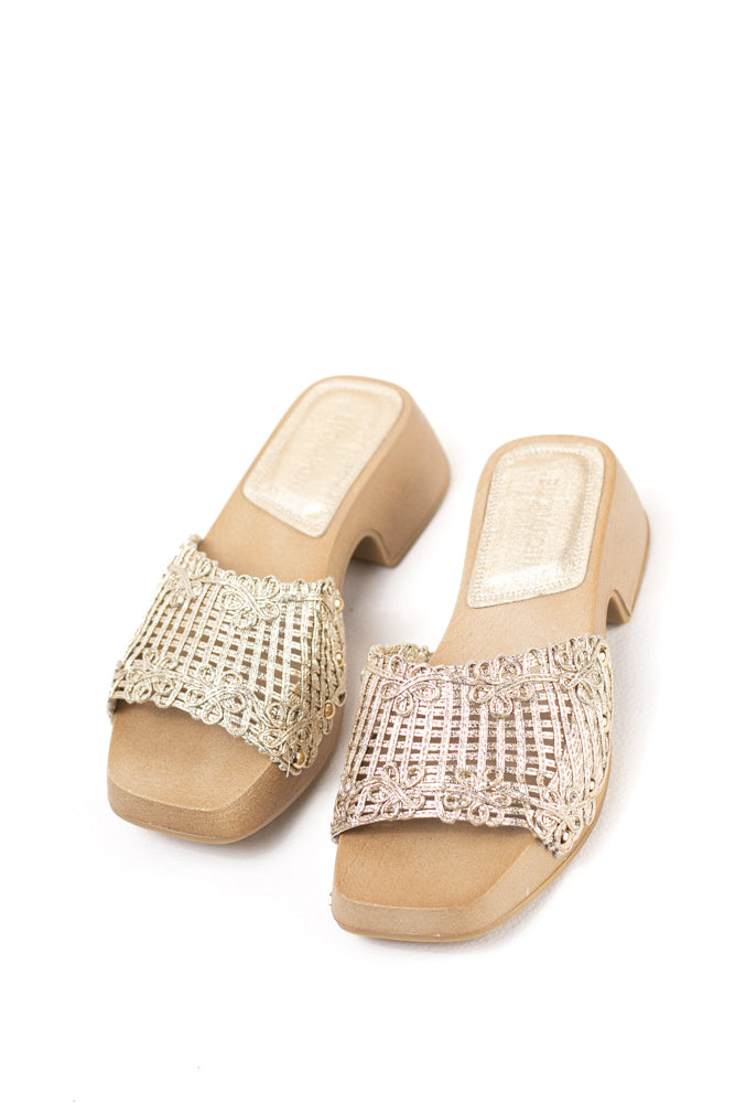 Sandalias zuecos para mujer con tacón bajo y plataforma