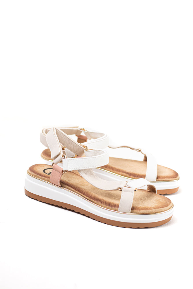 Sandalias con velcro para mujer con plantilla acolchada