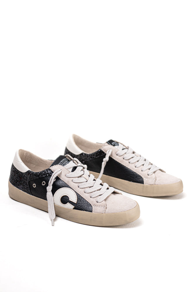 Zapatillas deportivas para mujer bicolor con detalles brillantes y suela de goma Corina