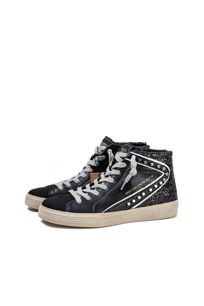 Zapatillas deportivas altas unisex  con detalles metálicos y cordones Corina