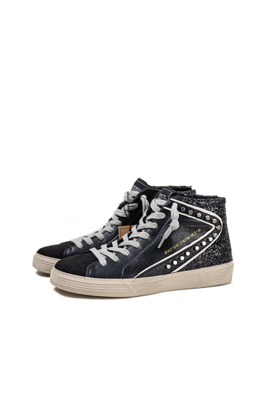 Zapatillas deportivas altas unisex  con detalles metálicos y cordones Corina