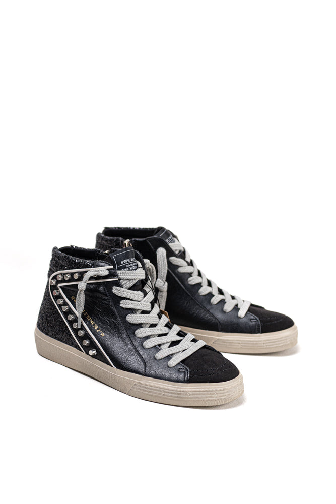 Zapatillas deportivas altas unisex  con detalles metálicos y cordones Corina