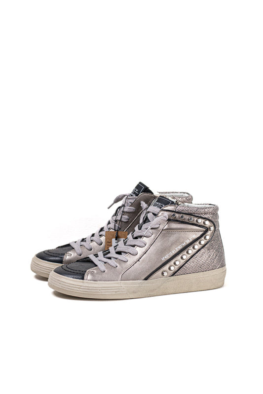 Zapatillas deportivas altas unisex  con detalles metálicos y cordones Corina