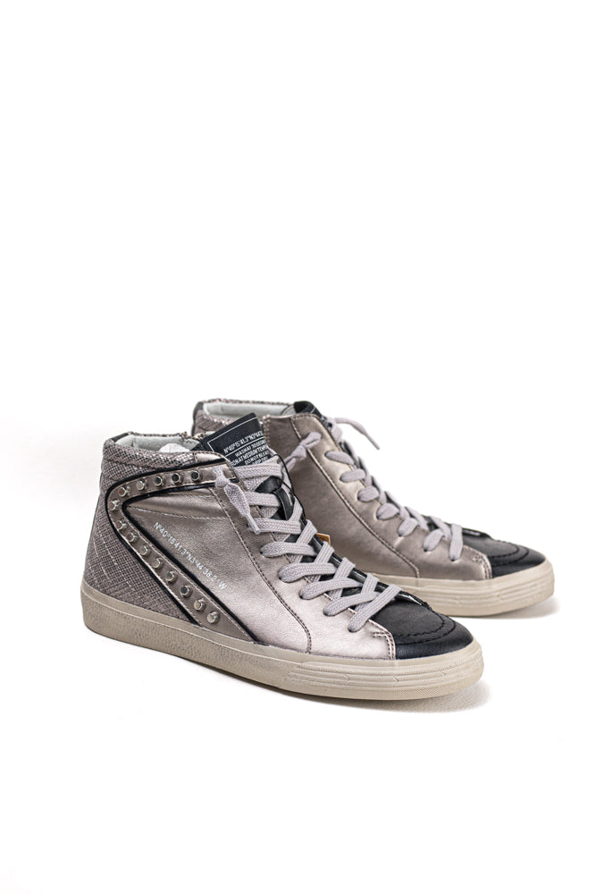 Zapatillas deportivas altas unisex  con detalles metálicos y cordones Corina