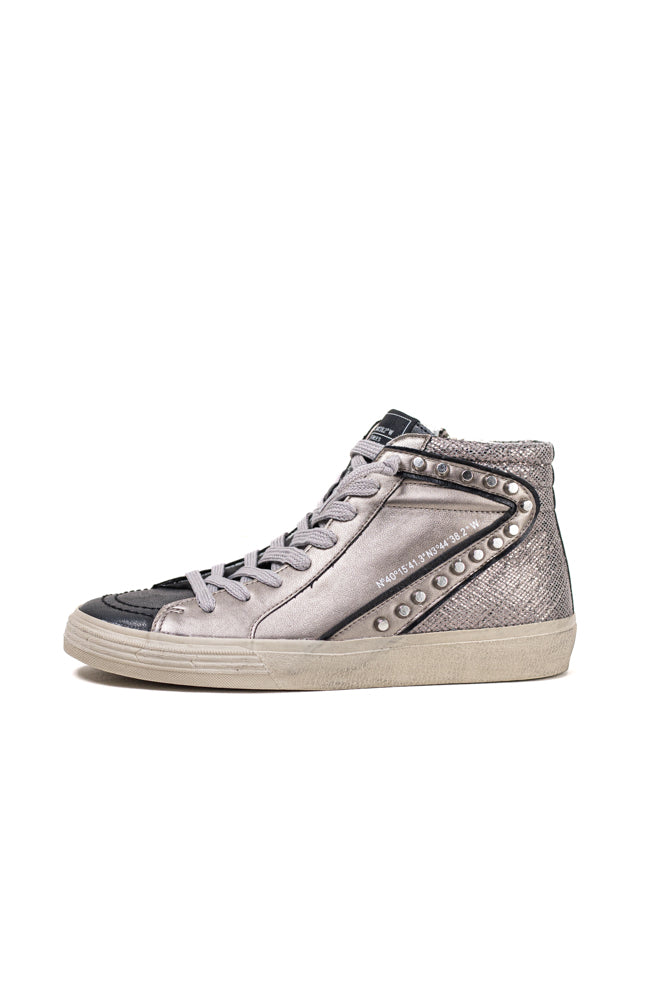 Zapatillas deportivas altas unisex  con detalles metálicos y cordones Corina