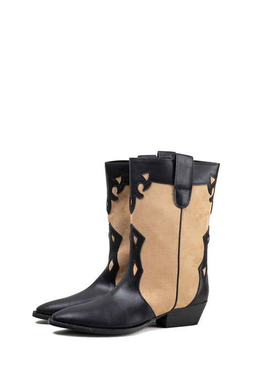 Botas vaqueras bicolor para mujer Corina