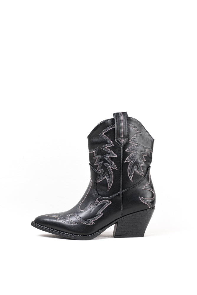 Botas Cowboy negras bordadas para mujer, elegancia salvaje y confort para cada ocasión