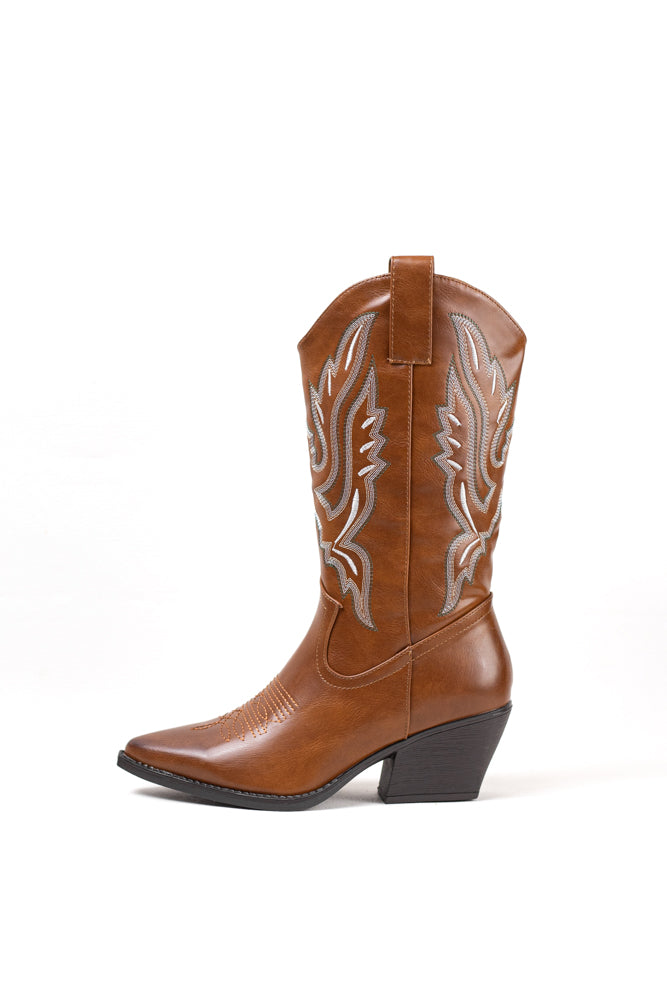 Botas Cowboy negras para mujer con detalles plateados, elegancia sofisticada para un estilo impactante