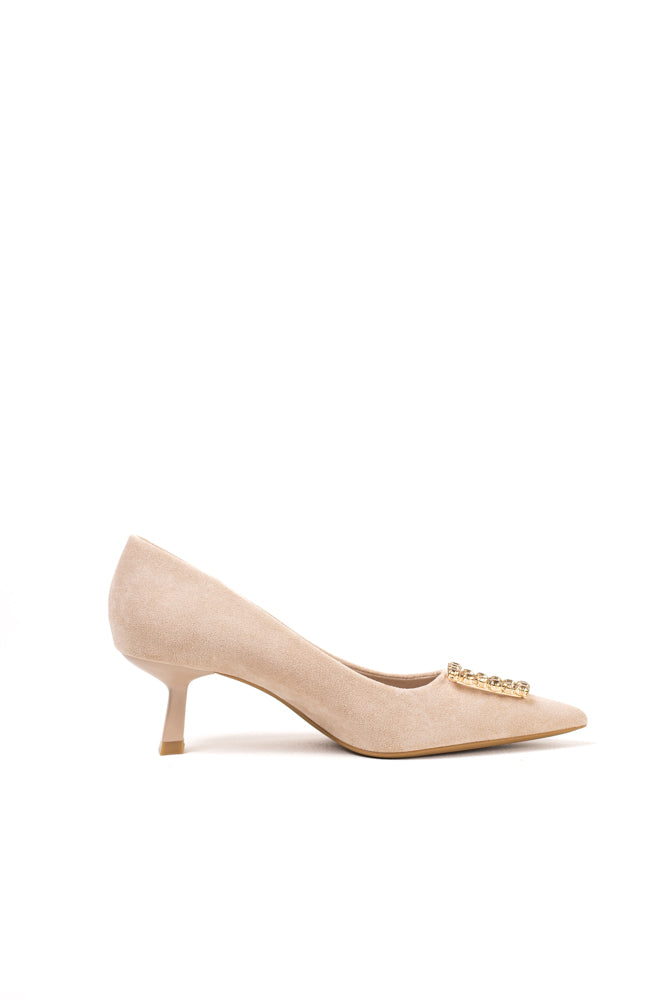 Zapatos de tacón negro para mujer con adornos de pedrería, elegancia clásica para noches de gala