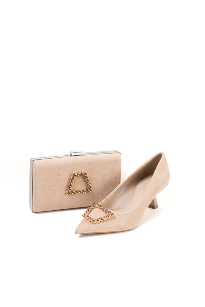 Zapatos de tacón negro para mujer con adornos de pedrería, elegancia clásica para noches de gala