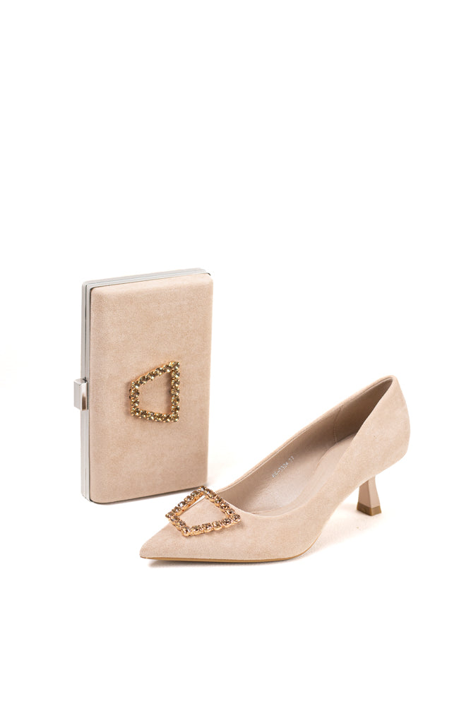 Zapatos de tacón negro para mujer con adornos de pedrería, elegancia clásica para noches de gala