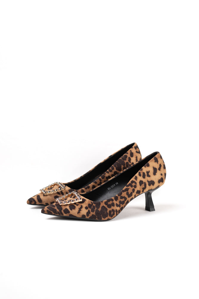 Zapatos de tacón negro para mujer con adornos de pedrería, elegancia clásica para noches de gala