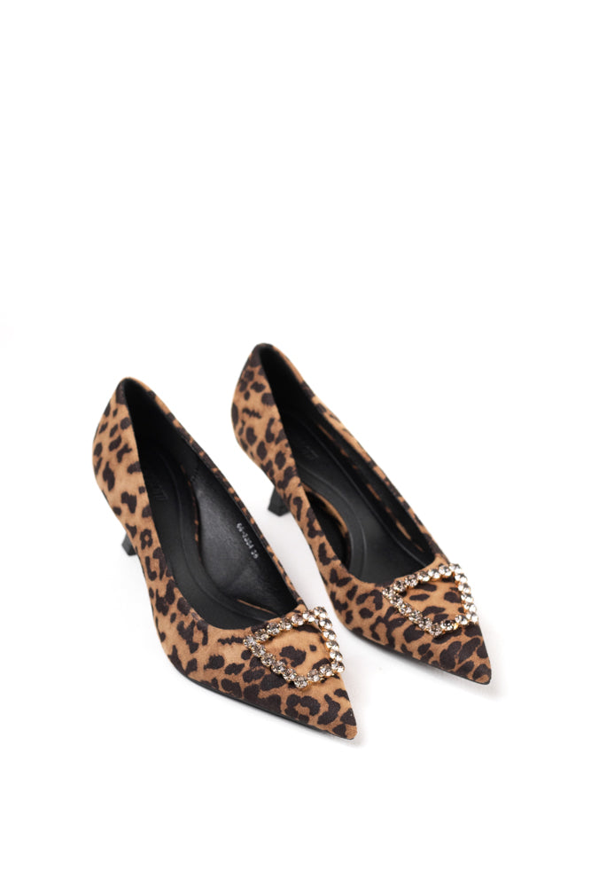 Zapatos de tacón negro para mujer con adornos de pedrería, elegancia clásica para noches de gala