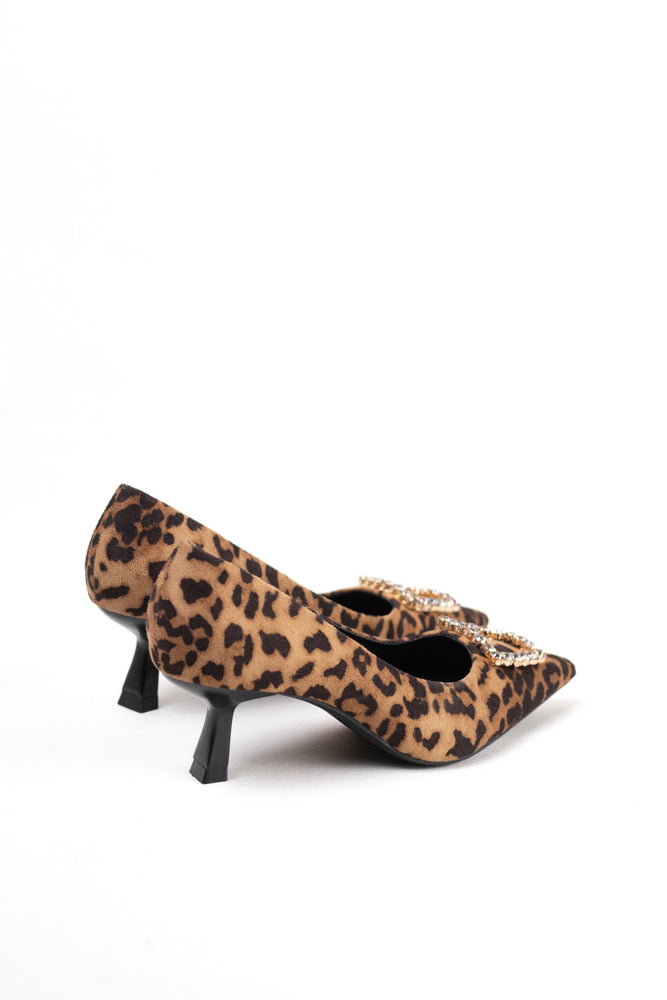 Zapatos de tacón negro para mujer con adornos de pedrería, elegancia clásica para noches de gala