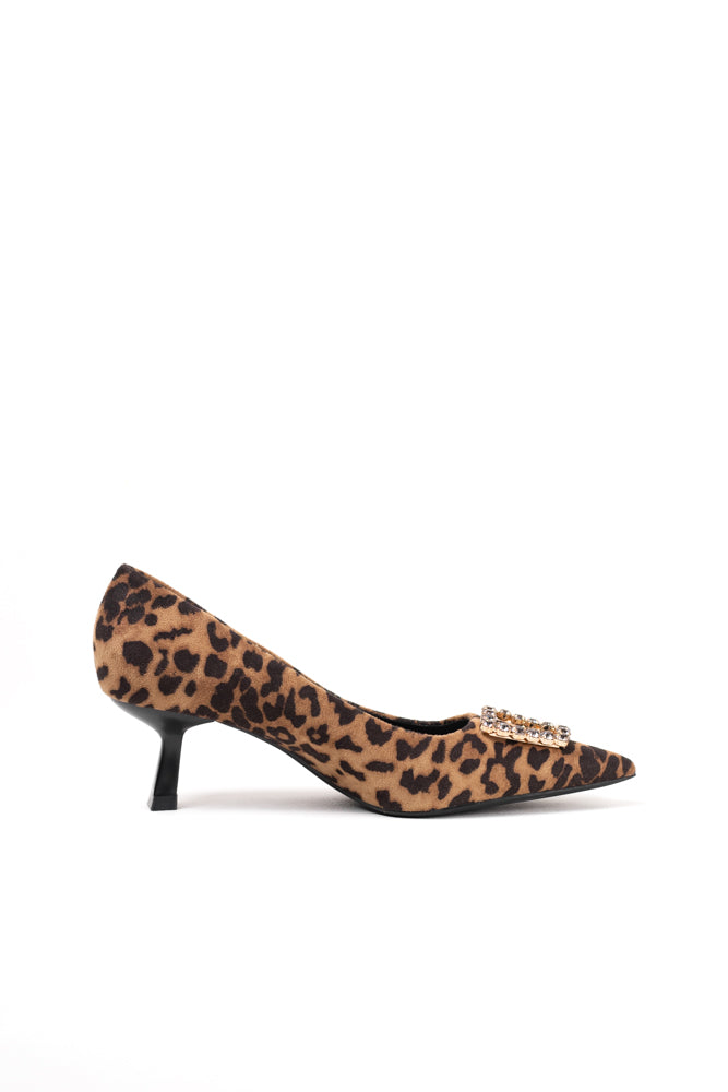 Zapatos de tacón negro para mujer con adornos de pedrería, elegancia clásica para noches de gala